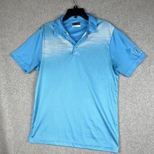 PGA Tour Mens Médium Blueprint Chest Stripe Stretch Pro Series Athletic Fit Polo